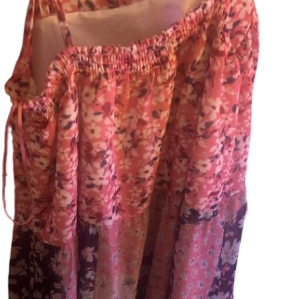DAVI & DANI Pink Floral patchwork Dress  size s